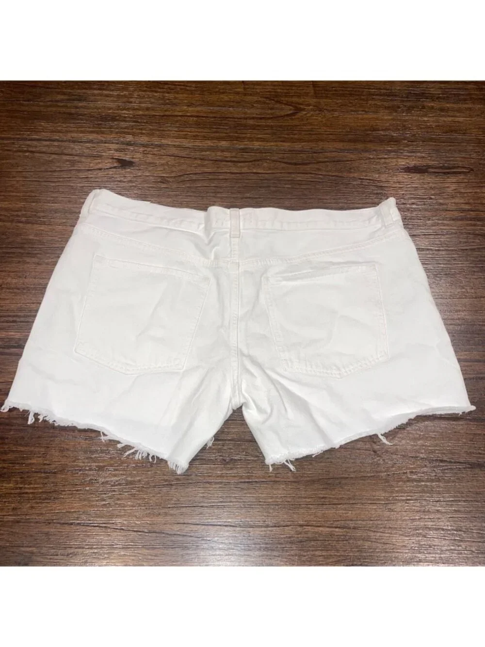 NWT Madewell White Denim Short Sz 33 Brynn Long High Rise Relaxed Button Fly 5